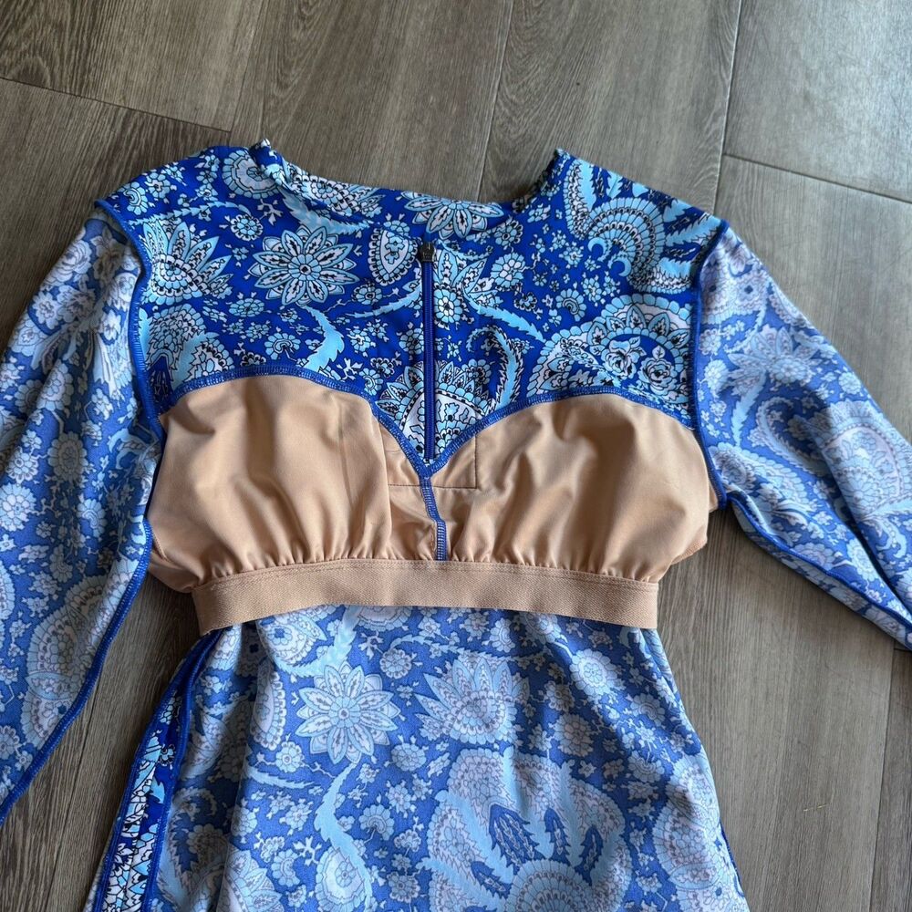 Coolibar Swim Dress Blue UPF 50 Plus Sun Protection XXS Long Sleeve Beach Shirt - Picture 10 of 13